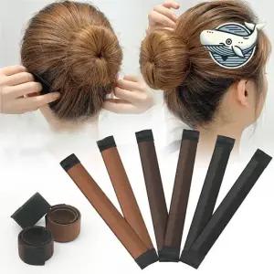 다채로운 올림머리 고정 헤어밴드 짙은갈색 컬러 긴머리헤어밴드 여름헤어벤드