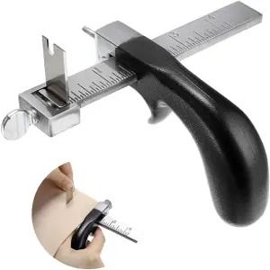 알루미늄 손잡이가 있는 OwnMy 가죽 절단 도구 스트랩 커터 DIY 공예용 액세서리가 스테인리스 스틸 게이지