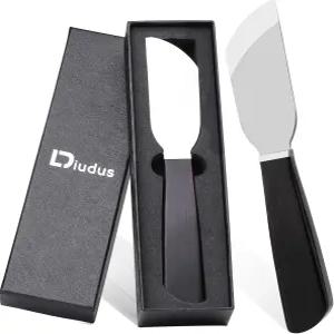 디우두스 가죽 나이프 나무 손잡이가 달린 커팅 스키빙 작업 도구 DIY 공예를 위한 정교한 패키지가 있는