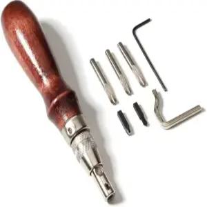 씨티안 7pcs 프로 조절 가능한 가죽 스티칭 그루버 엣지 베벨러 DIY 공예 작업 도구 바느질 주름 조각 절단