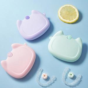 실리콘 틀니 트레이 박스  교정 리테이너 케이스, 통풍구 보호