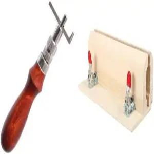 BMBY-1개 프로 스티칭 그루버 주름 가죽 공예 도구 및 1개 핸드 재봉 클램프 포니