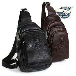 세련된 고급 가죽 바디백 남성 슬링백 다양한 핸드폰가방 허리가방 허리색 웨이스트백