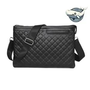 스타일리시 소가죽 남성 퀼팅 크로스백 유니크 파우치백 클러치가방 여행보조가방