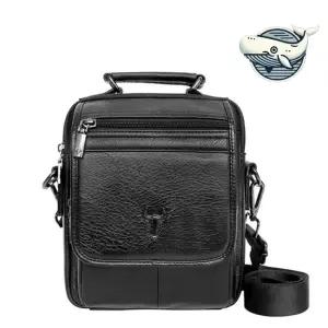 세련된 남자용 가죽 크로스백 클래식 블랙 남성가죽백 남성가죽가방 남성크로스백