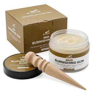 가죽 번싱 검 가장자리 마감 키트 - 부드러운 광택을 위한 투명 실러 우드 슬라이커 포함 4온스