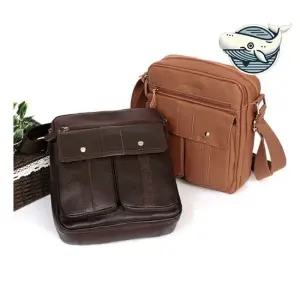 내추럴 소가죽 캐주얼 크로스백 일상 휴대용 군용힙색파우치 미니에코백 면가방 업무