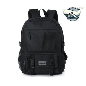 남녀공용 스타일리시 블랙 백팩 실용적인 다목적 복조리백 군대가방 스퀘어백팩