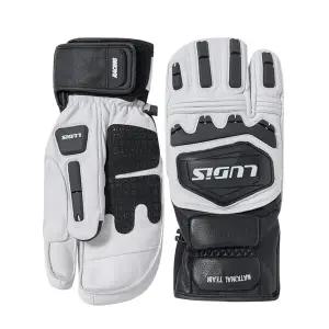 루디스 국가대표 LUPDUG07 화이트 알파인 스키 보드 레이싱 삼지 방한 가죽 장갑