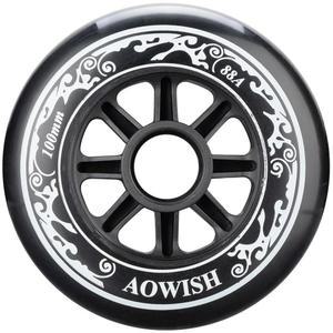 AOWISH 100MM 스피드 인라인 스케이트 휠 롤러 블레이드 88A 야외 스케이팅 신발 교체 휠 블랙 3종 세트