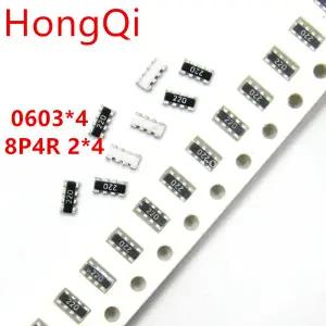 100Pcs 0603x4 8P4R 2x4P SMD 네트워크 저항 어레이 0ohm 1 10 100ohm 1K 10K 100K 1M 101 102 103 104 105