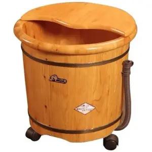편백 족욕기 나무통 스팀 원통 발 디톡스 뚜껑 히노끼 발마사지 족욕통 통 대야 원목