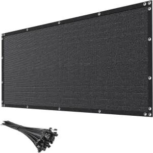 Mychoiii 4피트 x 50피트 블랙 프라이버시 스크린 펜스 90 차단 헤비 듀티 펜싱 메시 쉐이드 네트 커버