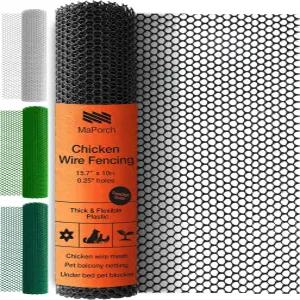 애완동물 보호를 위한 마포치 플라스틱 닭 철사 울타리 - 15.7인치 x 10피트 검은색 HDPE 메쉬 개 고양이