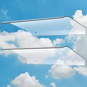 푸시글로스 2개 15.8 x 23.6 인치 창문 차양 보이지 않는 레인 쉘터 커버 PET 현관 캐노피 태양 설원 야외