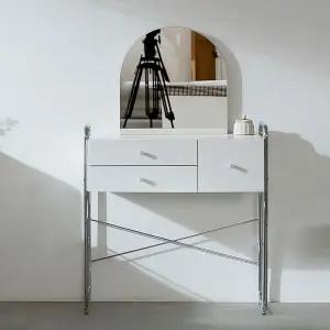 감각적인 화이트 스틸 화장대 80cm  거울포함  TP1109