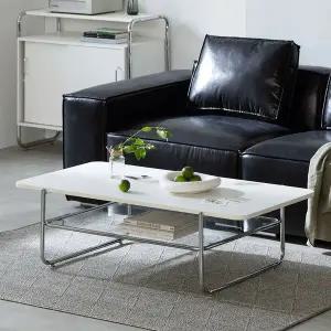 감각적인 화이트 스틸 쇼파테이블 120cm  사각 TP1118