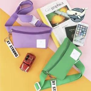다채로운 컬러 힙색 미니 허리 가방 여성용 중년여성패션가방 20대학생빅백 면가방