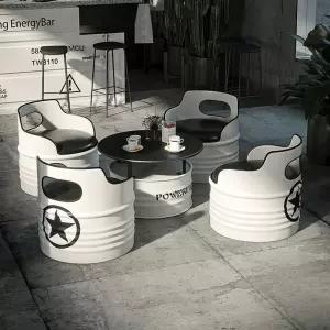 카페 티 테이블 탁자 드럼통 테이블 원형 세트 라운드