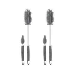 리에또 아기 실리콘 젖병솔 젖꼭지 솔 세트 그레이 X2 BNS