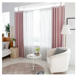 리앤룸 침실 암막 커튼 솔리드 라이프 핑크 580X230 BNS