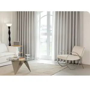 리앤룸 암막 커튼 바넷 린넨 형상기억 대형 연그레이 BNS