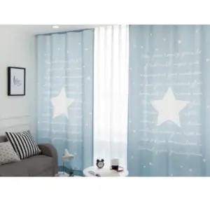 리앤룸 암막 커튼 거실 침실 사계절 빅스타 블루 중형 BNS