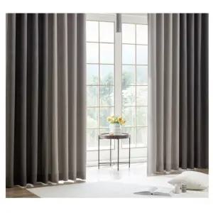뷰하우스 침실 암막 커튼 투톤 아일렛 대형 그레이 BNS