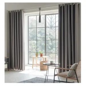뷰하우스 암막 커튼 아일렛 패턴 원톤 그레이 특대형 BNS
