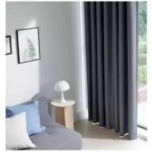뷰하우스 암막 커튼 침실 아일렛 무지 원톤 차콜 중형 BNS
