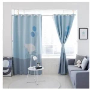 리앤룸 거실 암막 커튼 포비 스칸딕디자인 블루 중형 BNS