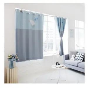 리앤룸 아이방 암막 커튼 폴 스칸딕디자인 블루 창형 BNS