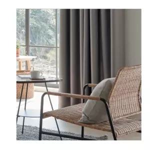 뷰하우스 암막 커튼 아일렛형 패턴 원톤 그레이 창형 BNS