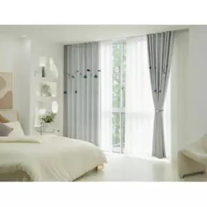 리앤룸 암막커튼 펜던트 형상기억 아이방 그레이 중형 BNS