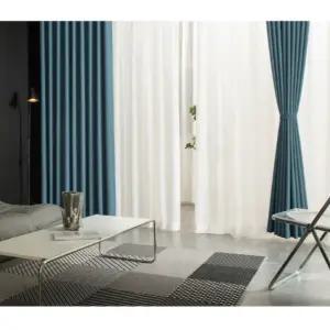 리앤룸 사계절 암막 커튼 루카스 형상기억 중형 블루 BNS