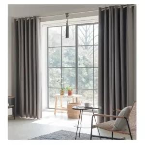 뷰하우스 암막 커튼 핀형 패턴 원톤 그레이 특대형 BNS