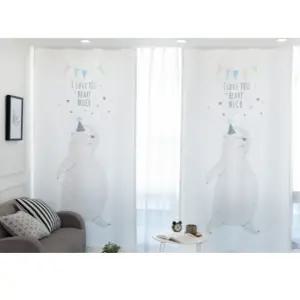 리앤룸 암막 커튼 거실 침실 해피베어 화이트 중형 BNS