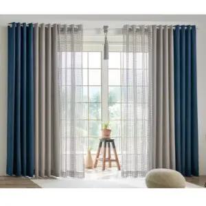 뷰하우스 암막 커튼 투톤 침실 아일렛 특대형 네이비 BNS