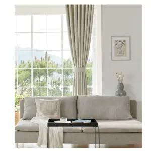 뷰하우스 침실 암막커튼 원톤 핀형 특대형 애쉬카키 BNS