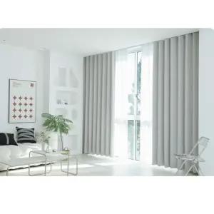 리앤룸 암막 커튼 판도라 형상기억 특대형 심플그레이 BNS