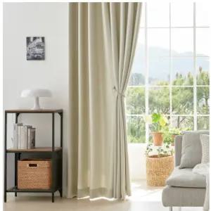 뷰하우스 원톤 암막 커튼 침실 아일렛 대형 애쉬카키 BNS