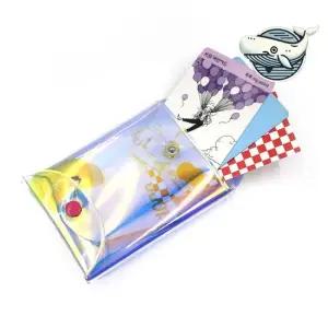 투명 홀로그램 카드지갑 소형 동전 수납용 지갑 미니지갑 동전지갑 홀로그램파우치