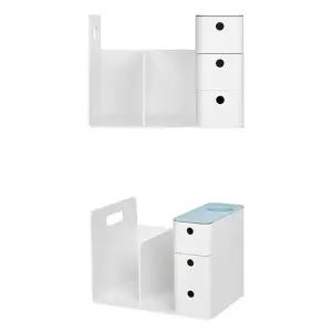 필기구 수납식 3단 서랍 책꽂이 28.7x21cm 1개 MT정리함 이동식 학생 사무실 책장 북앤드 책상 미니