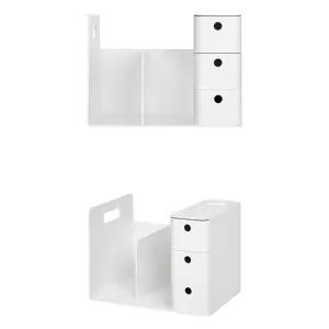 필기구 수납식 3단 서랍 책꽂이 28.7x21cm 1개 WH정리함 이동식 학생 사무실 책장 북앤드 책상 미니