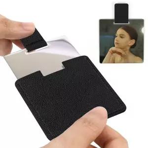 휴대용손거울 스텐 사각 미니 손거울 블랙 포켓형 작은 화장거울