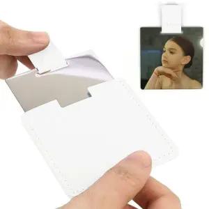 휴대용손거울 스텐 사각 미니 손거울 화이트 포켓형 작은 화장거울