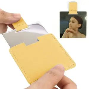 휴대용손거울 스텐 사각 미니 손거울 옐로우 포켓형 작은 화장거울