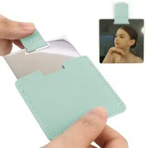휴대용손거울 스텐 사각 미니 손거울 그린 포켓형 작은 화장거울