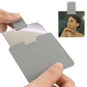 휴대용손거울 스텐 사각 미니 손거울 그레이 포켓형 작은 화장거울