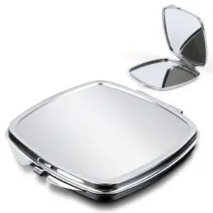 휴대용손거울 접이식 양면 스텐 미니 손거울 둥근사각 작은 화장